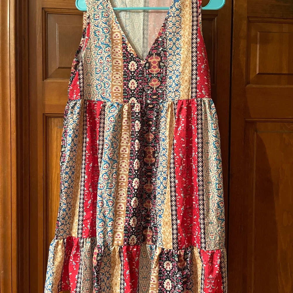 Cute, mixed print dress NWOT